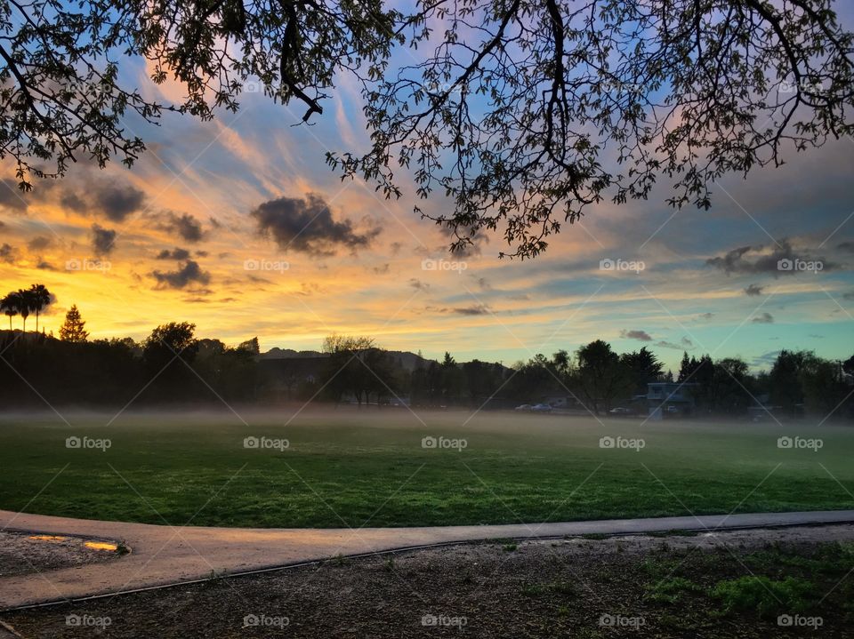 Dramatic sky during sunrise