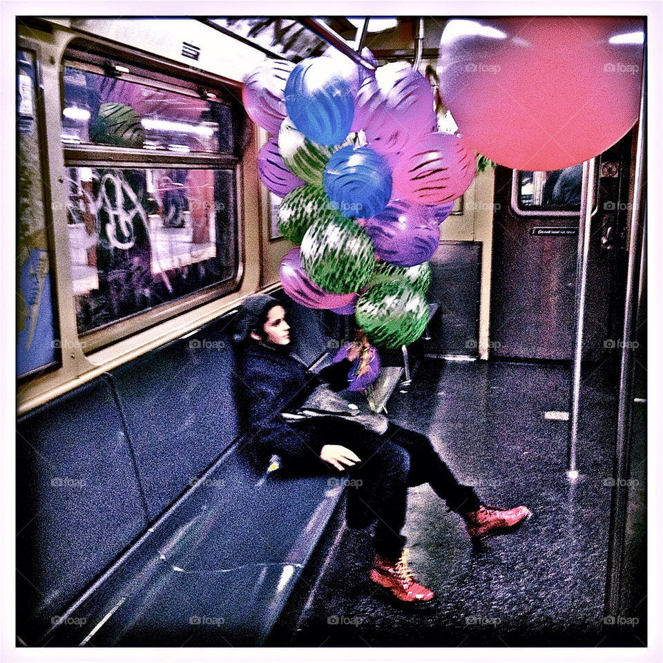 Balloons on the Subway