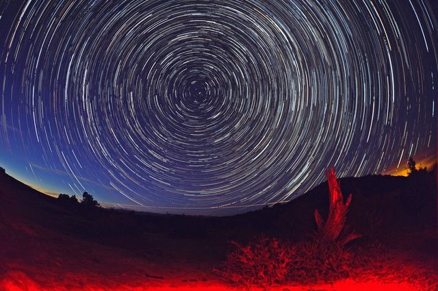Stair trails at night
