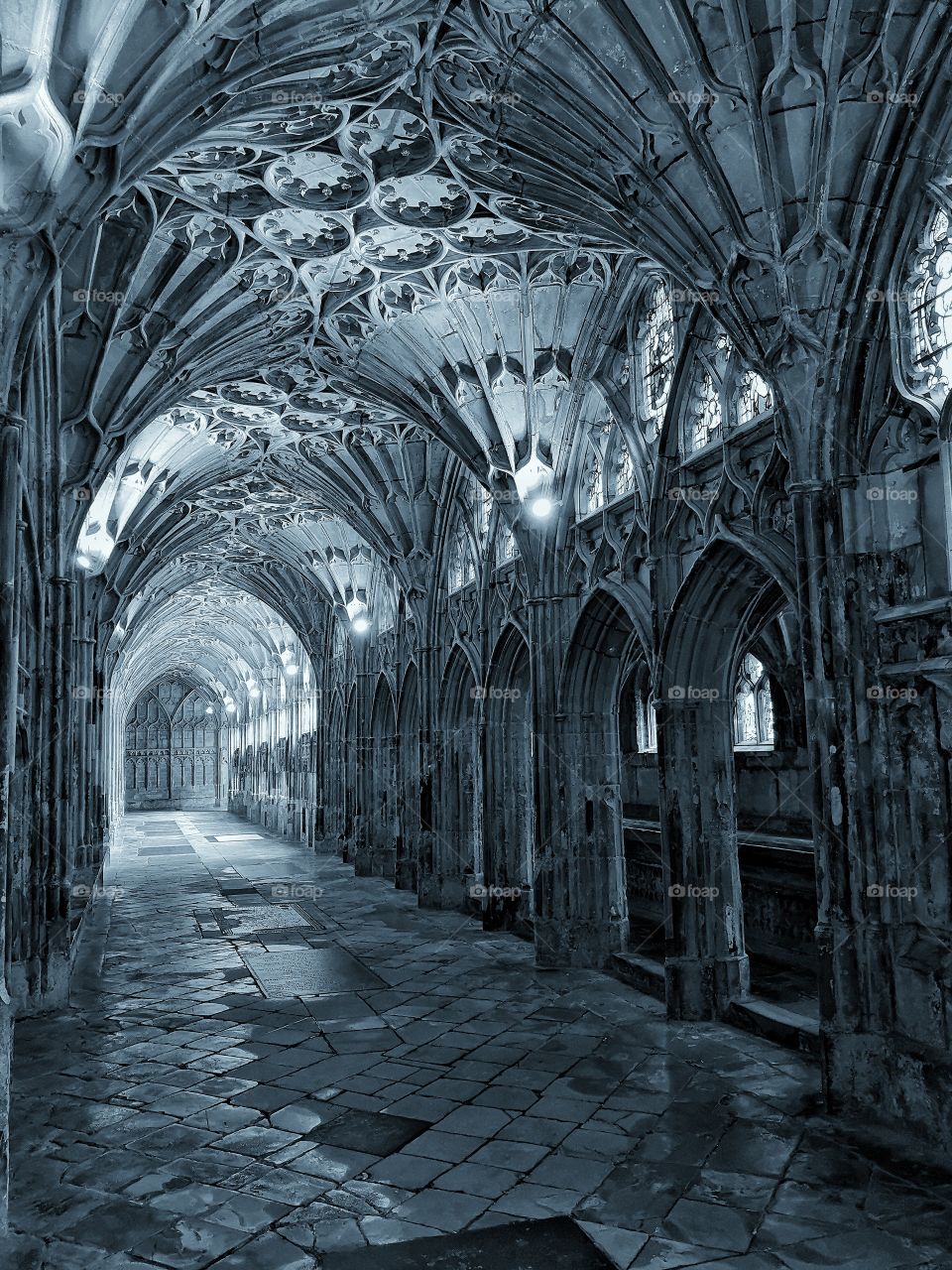 Gloucester cathedral corridors as seen in Harry Potter