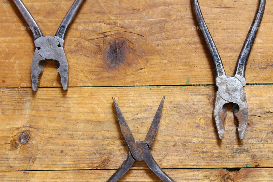 pliers on table