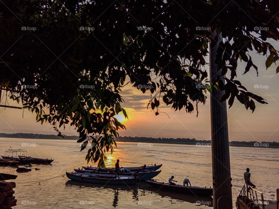 Sunrise, Manikarnika Ghat, Varanasi, Uttar Pradesh, India, October 2022