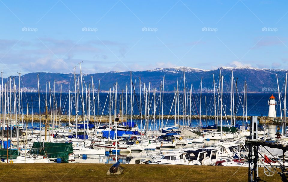 Harbor in Trondheim Norway. Mission sailing