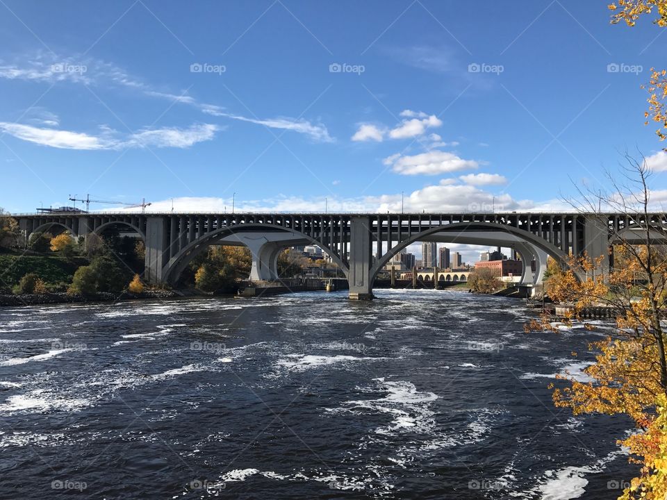 Mississippi River Minneapolis poking through. 