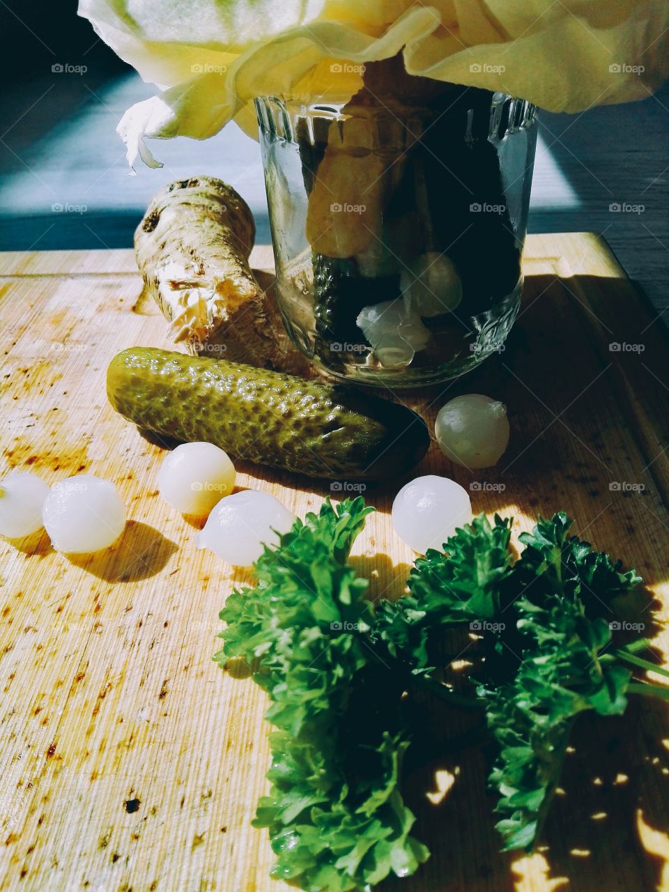 homemade pickles with onion