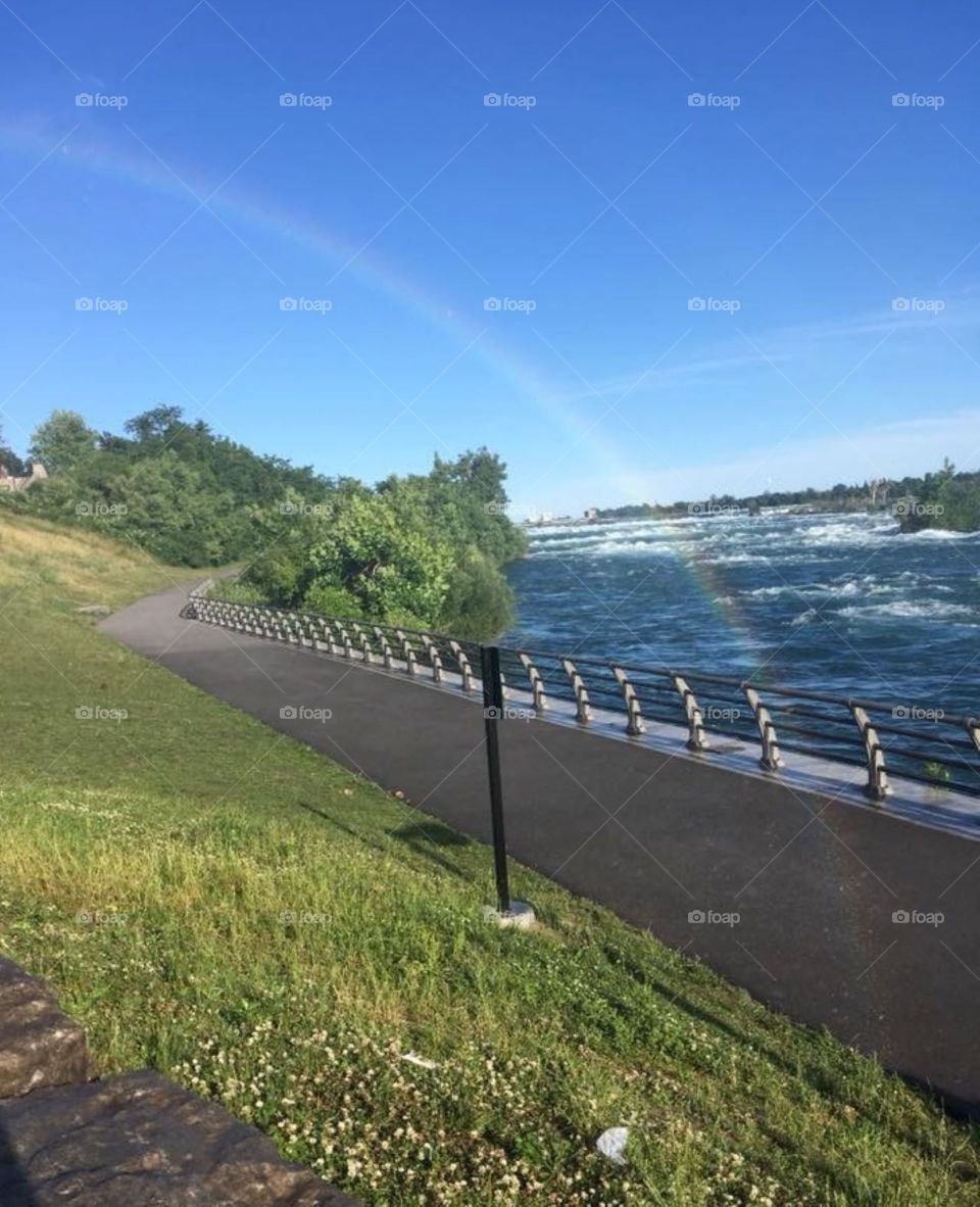 Next to a rainbow at Niagara Falls. No pot of gold.