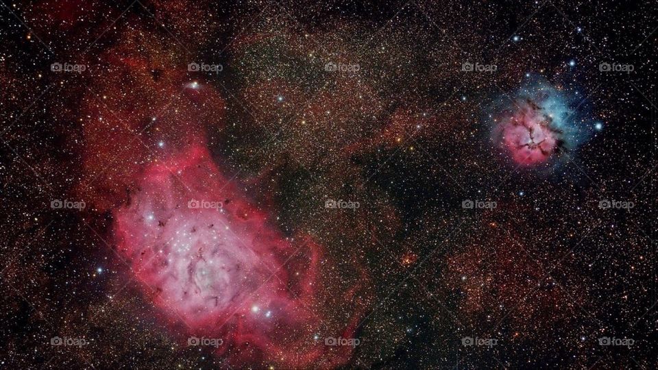 Lagoon and Trifid Nebula