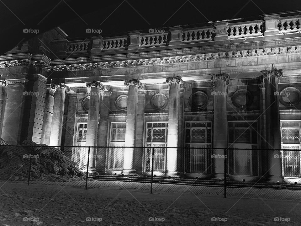 Hydro station in Niagara Falls, Ontario Canada in black&white