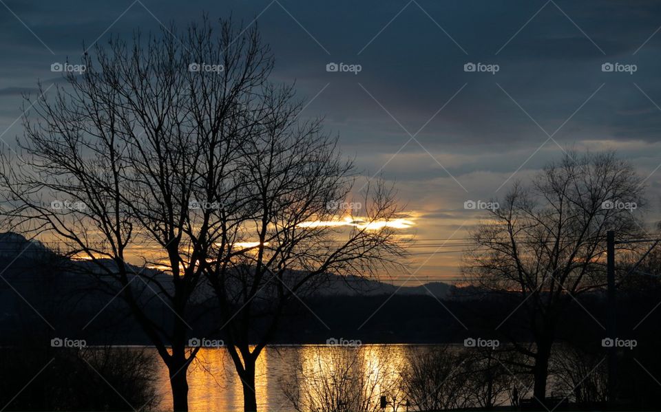 Sunset at Lake Zug in Switzerland