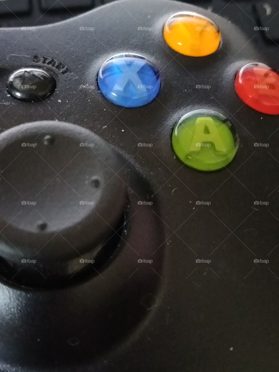 a closeup of a gaming controller