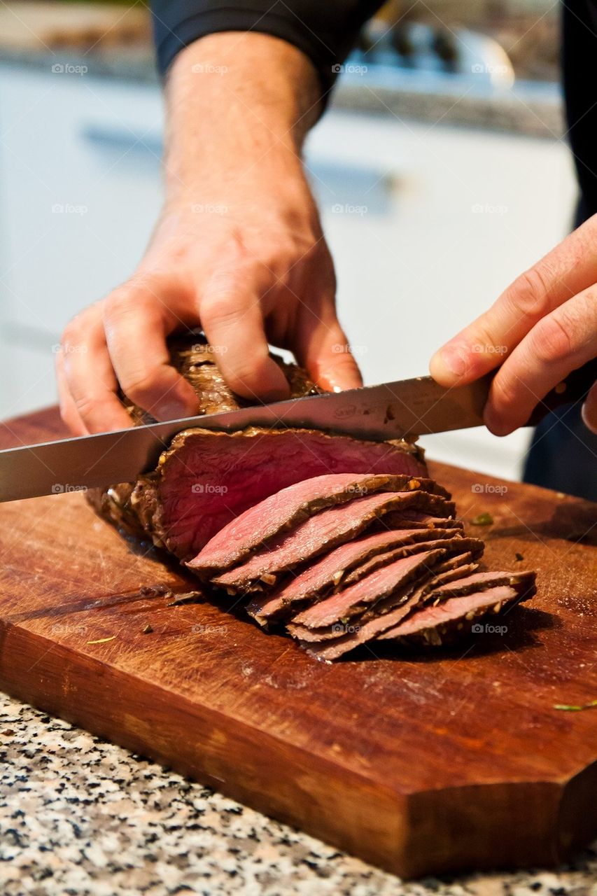 Cutting Steak