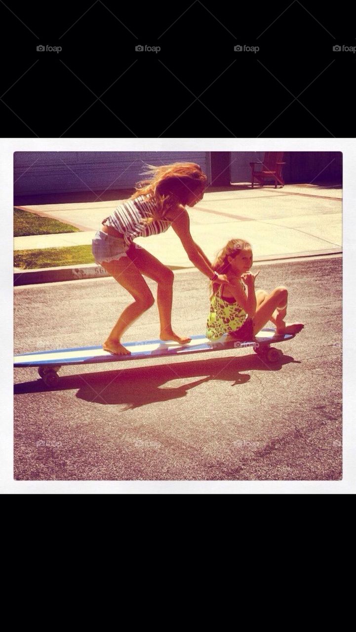 Summer skateboard girls 
