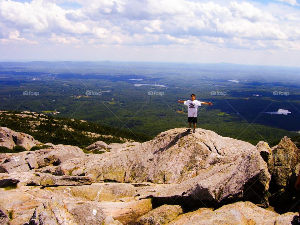 Hiking to the summit