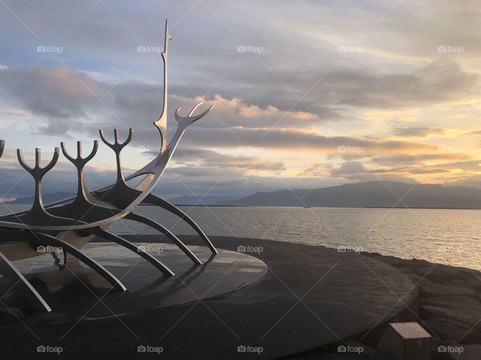 Another shot of one of my favorite places in Iceland.  The sunfarer monument in downtown Reykjavik.  Early morning was the time and I’m glad I got up.  Makes me wonder how the vikings of old viewed the beginning of a seafaring adventure.