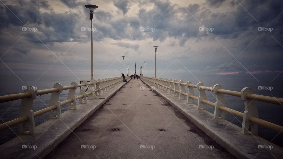 walking on the pier in autumn