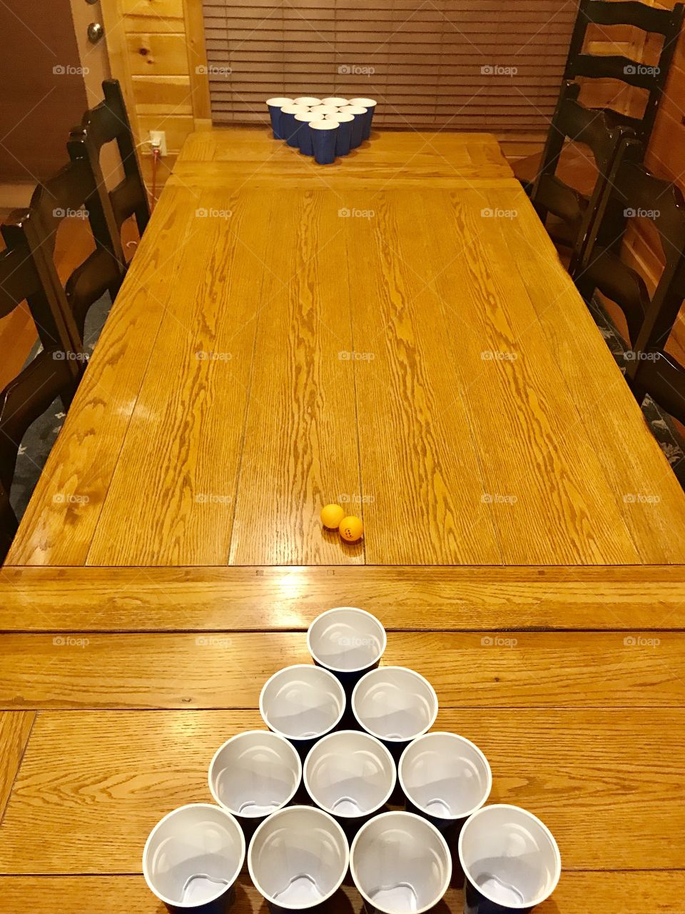Setting up beer pong 