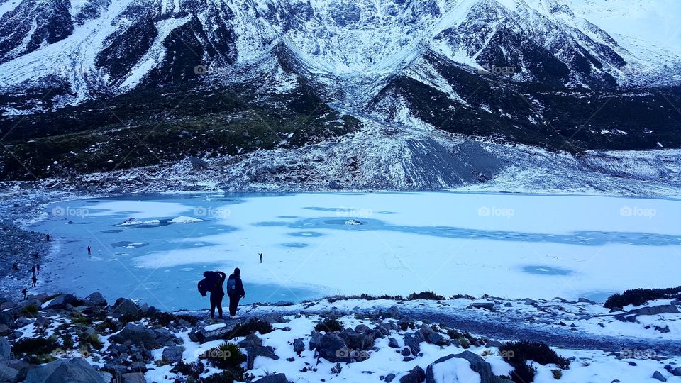This photo was taken in Mt. Cook, Hoomer Valley Track. It took me 4 hours to take this amazing iced-lake. Just unbelievable!