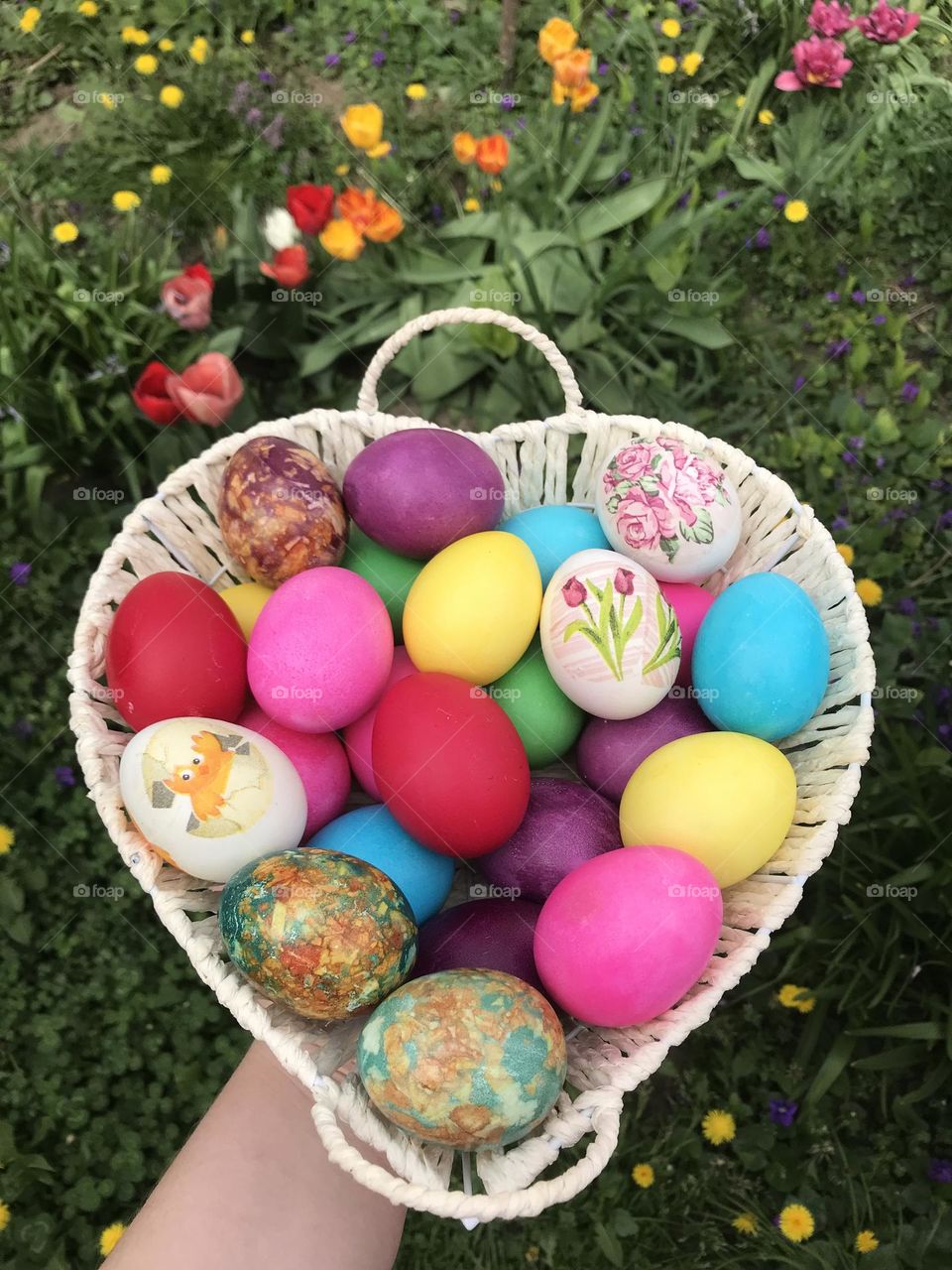 Easter eggs in the basket