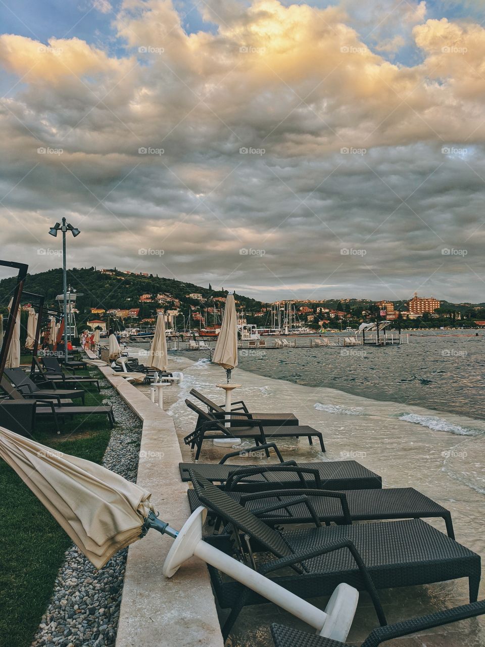 Wonderful view on the Adriatic Sea after storm in Slovenia.