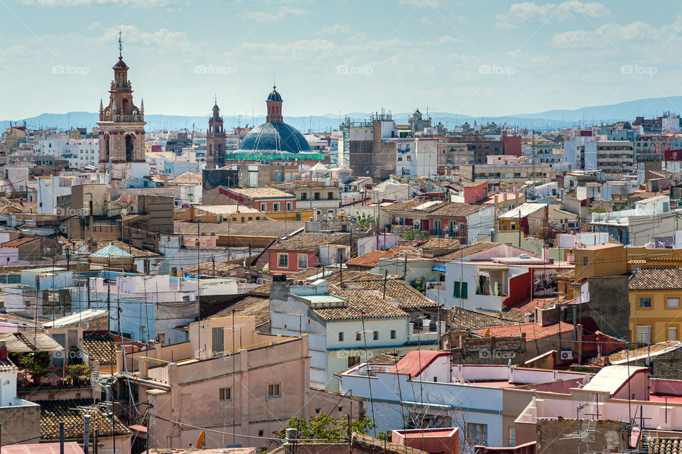 Cityscape of Valencia downtown in Spain. Europe.