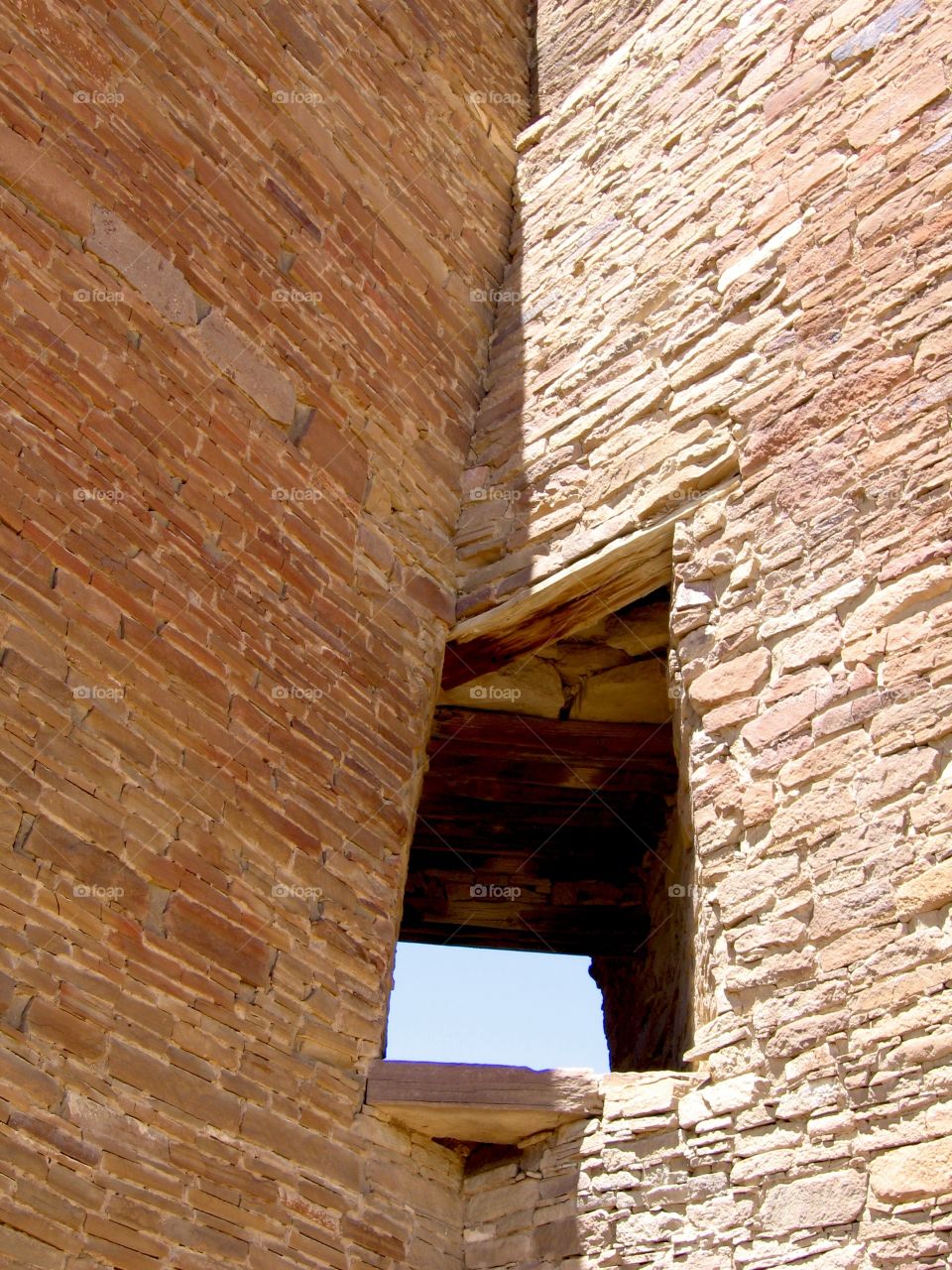 Window in the ruins, Chaco Culture National Historical Park, New Mexico 