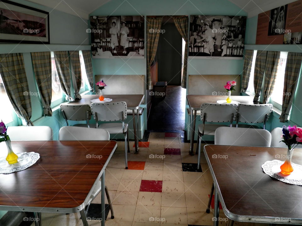 old train carriage done in a sixties look