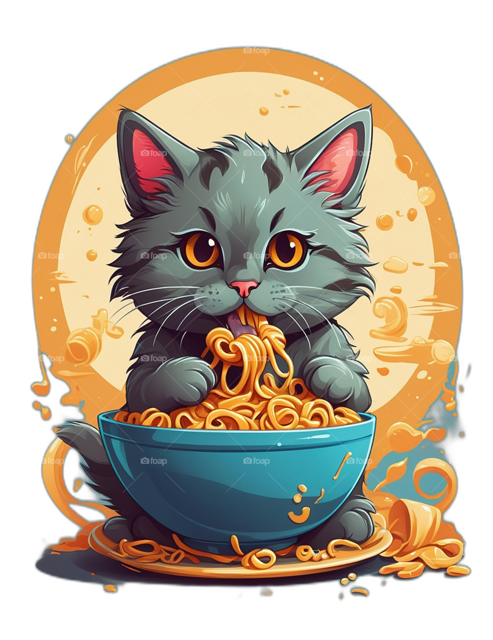 mon chat mange spaghetti 2/2
