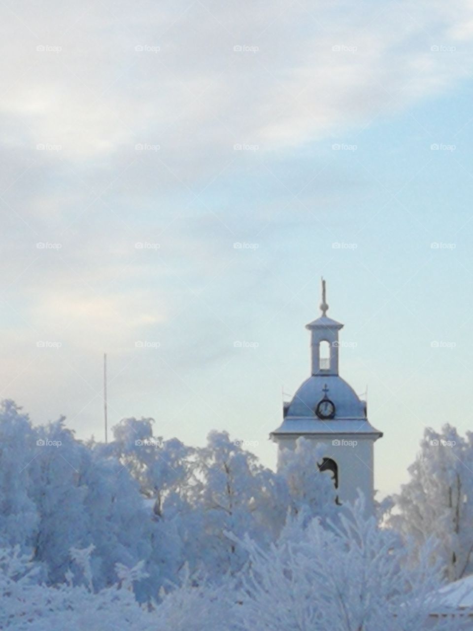 Church on a winter day
