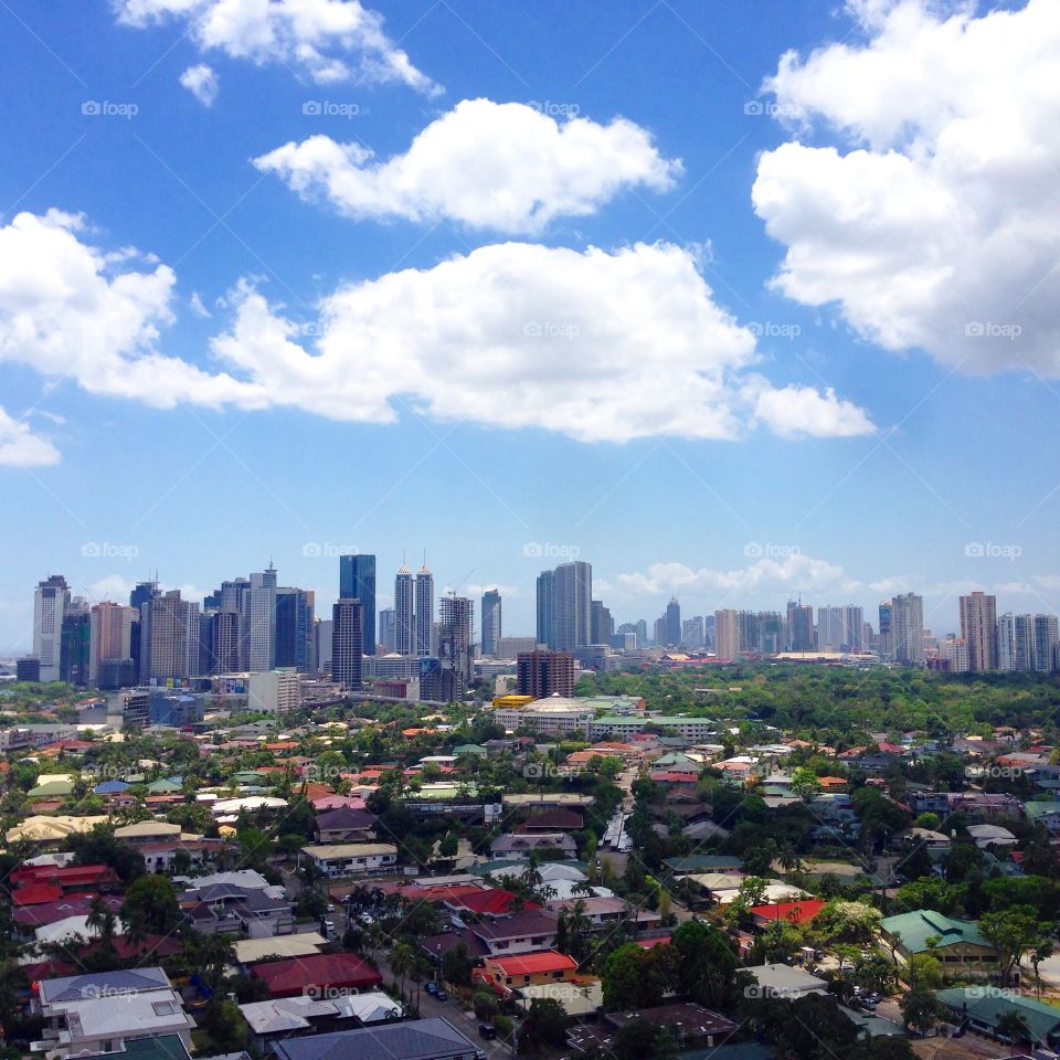 A city of skyscrapers and the suburbs 