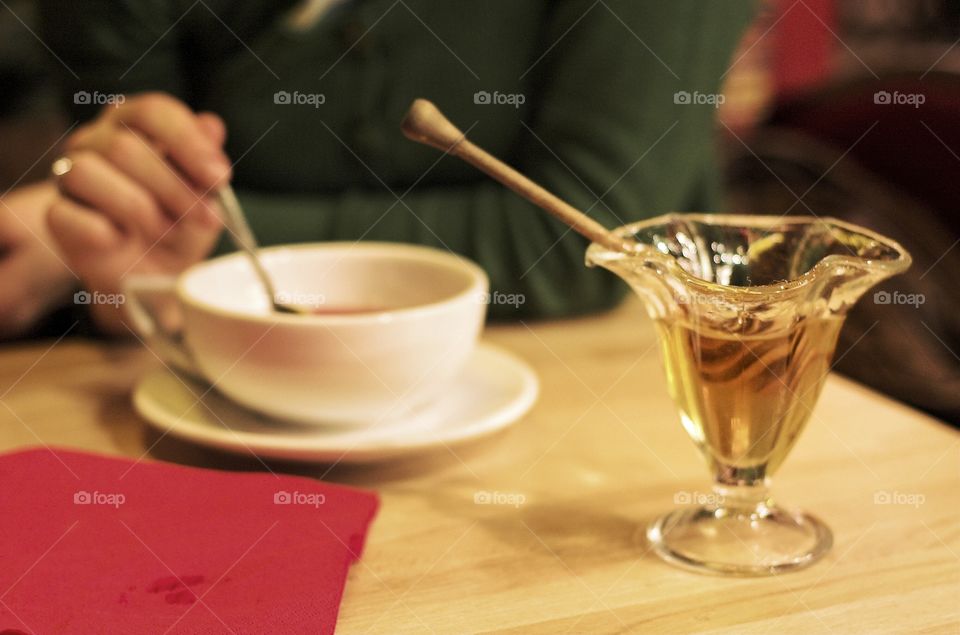 Green tea on the table