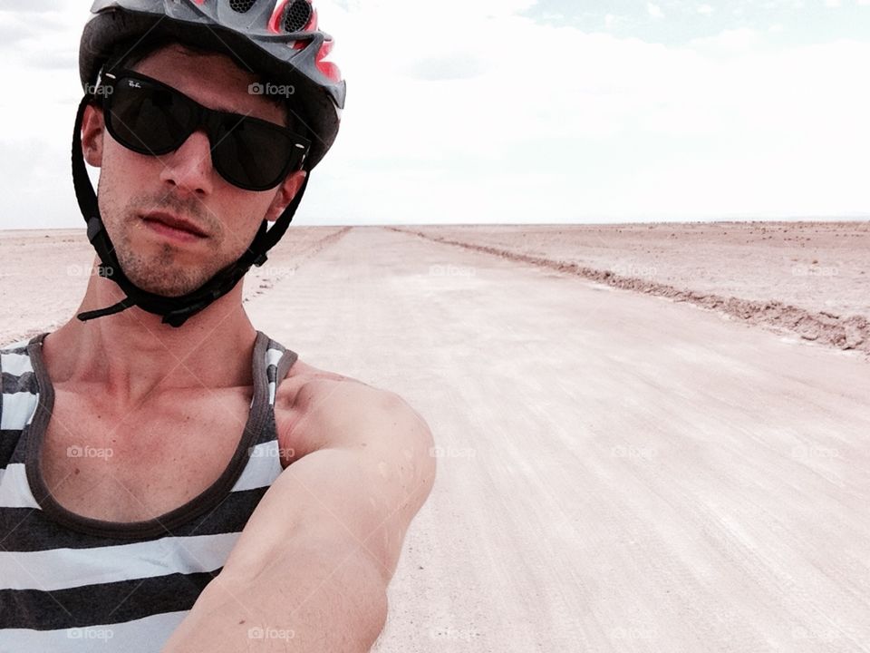 Ride the infinite desert. This is me, riding the infinite desert of Atacama.