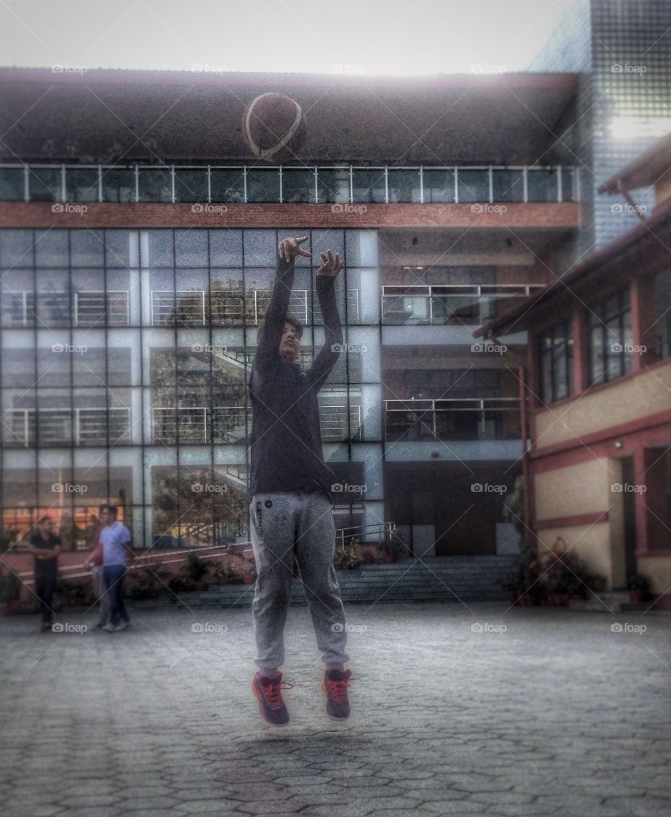 The perfect shot. Both, basketball shot and photo shot.