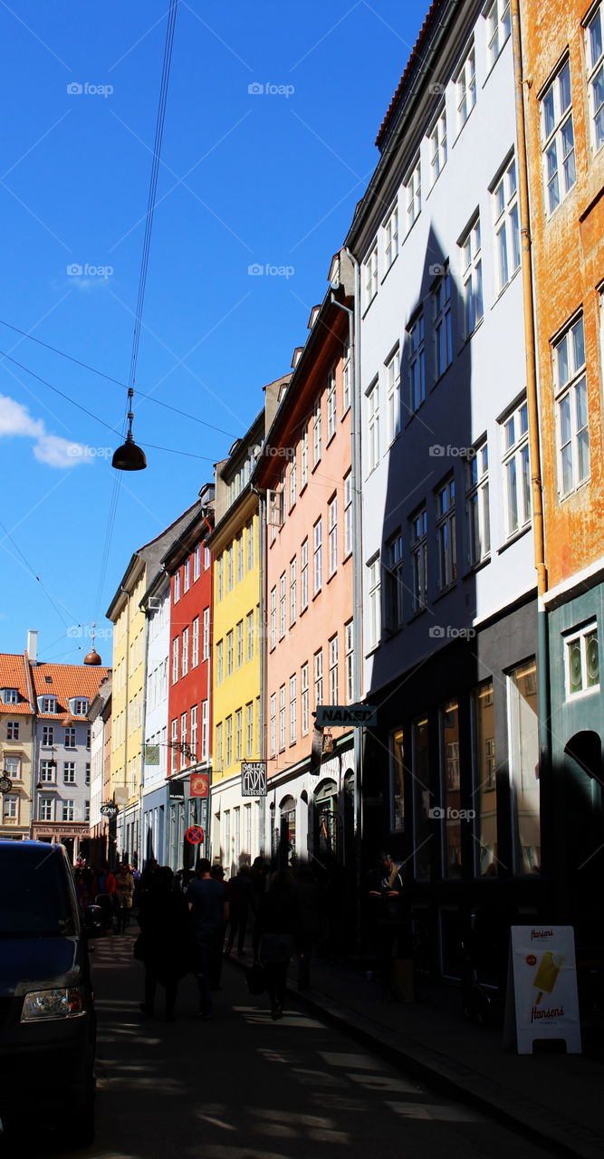 Street in Copenhagen.. Street in Copenhagen.