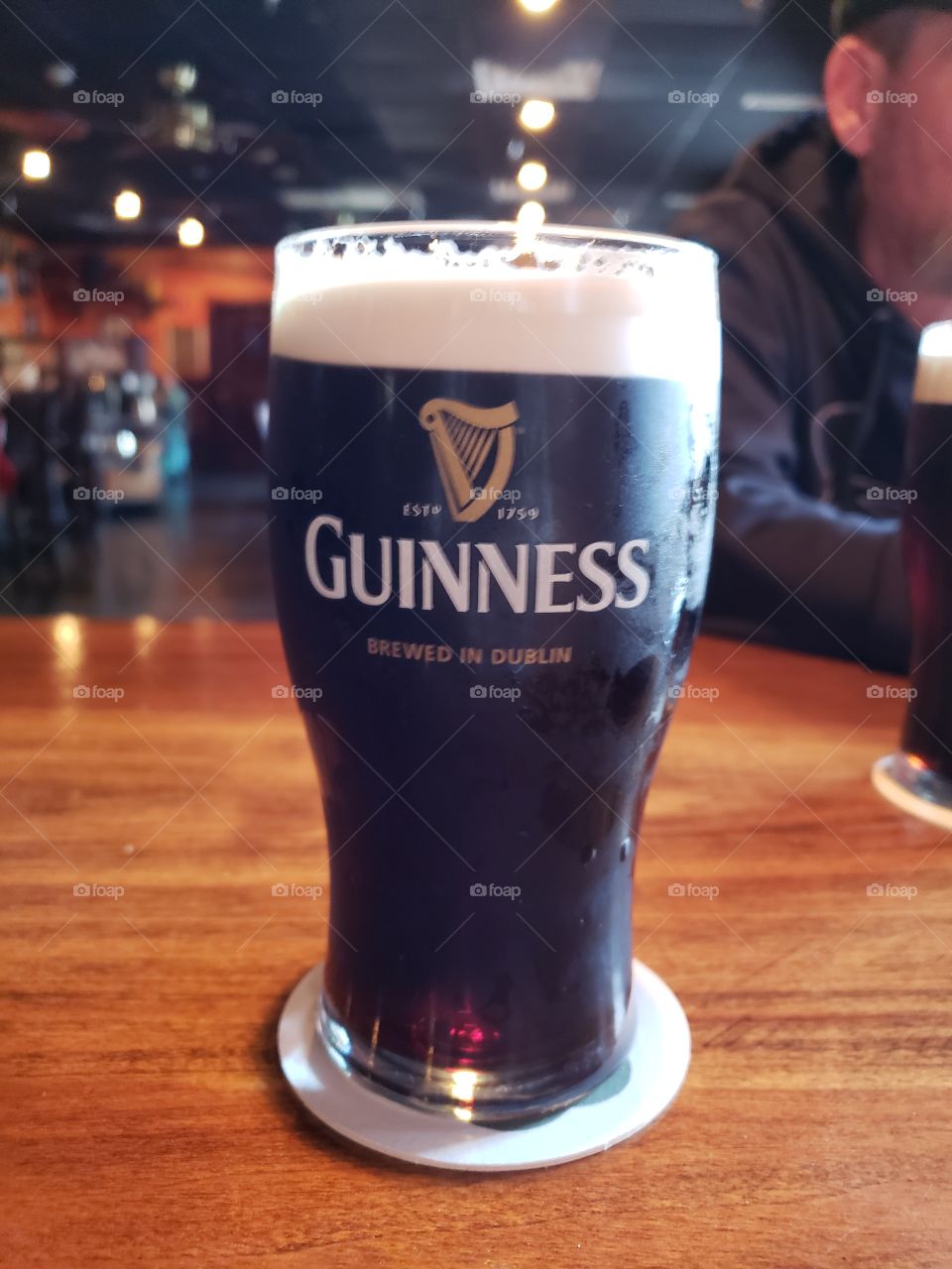 a fresh pint of Guinness