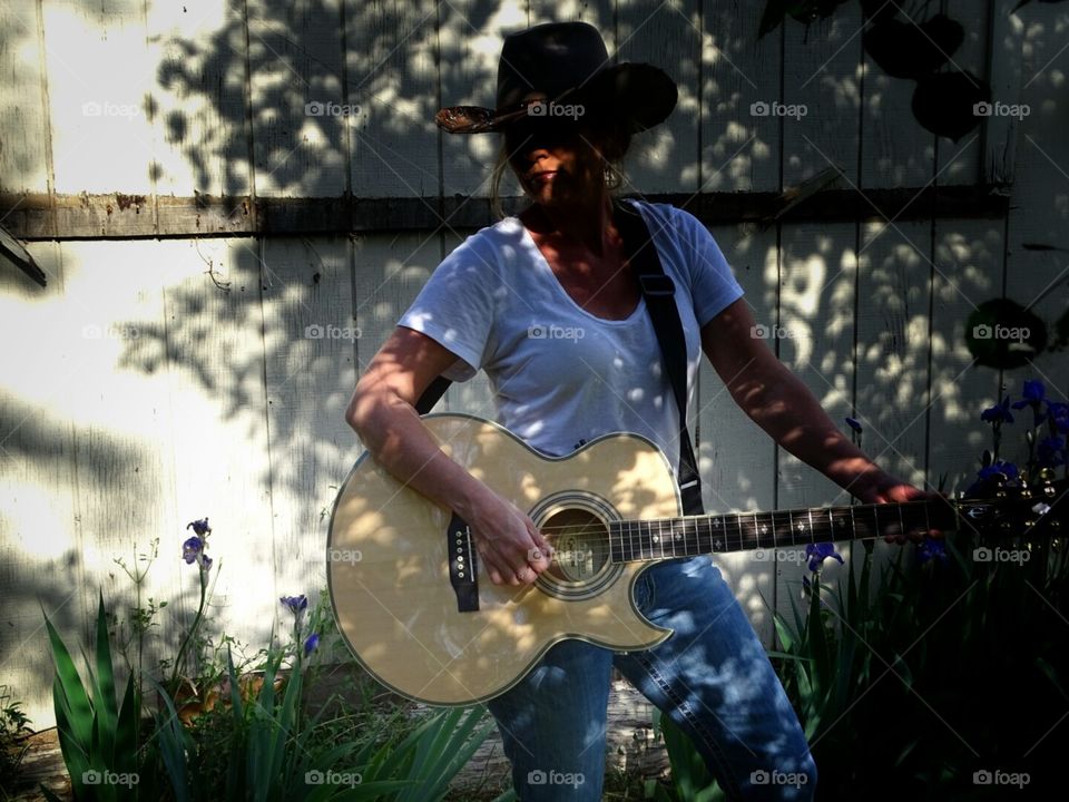 Country at Heart. Me playing guitar in my backyard