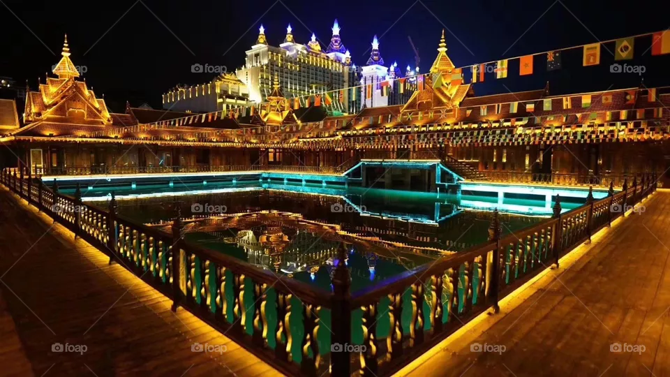 Chinese Temple Night View