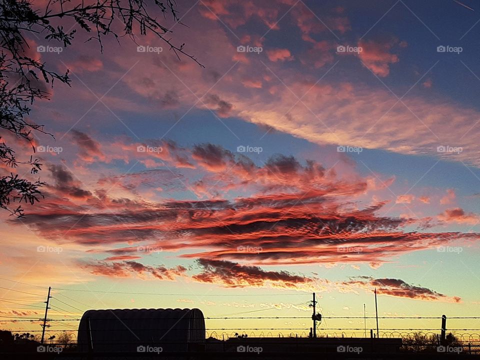 the view of sunset at Tucson AZ