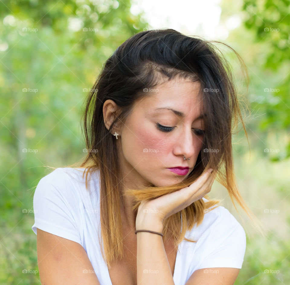 Close-up of young woman