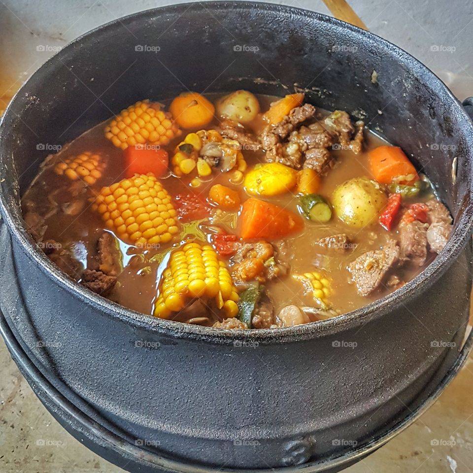 Potjie is a traditional south african dish made over fire.