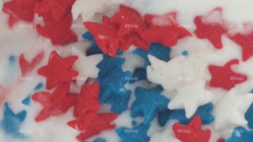 Red, White, and Blue. Ice cream sprinkles