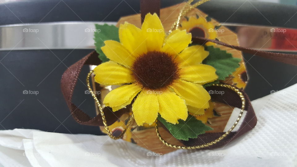 sunflower on table