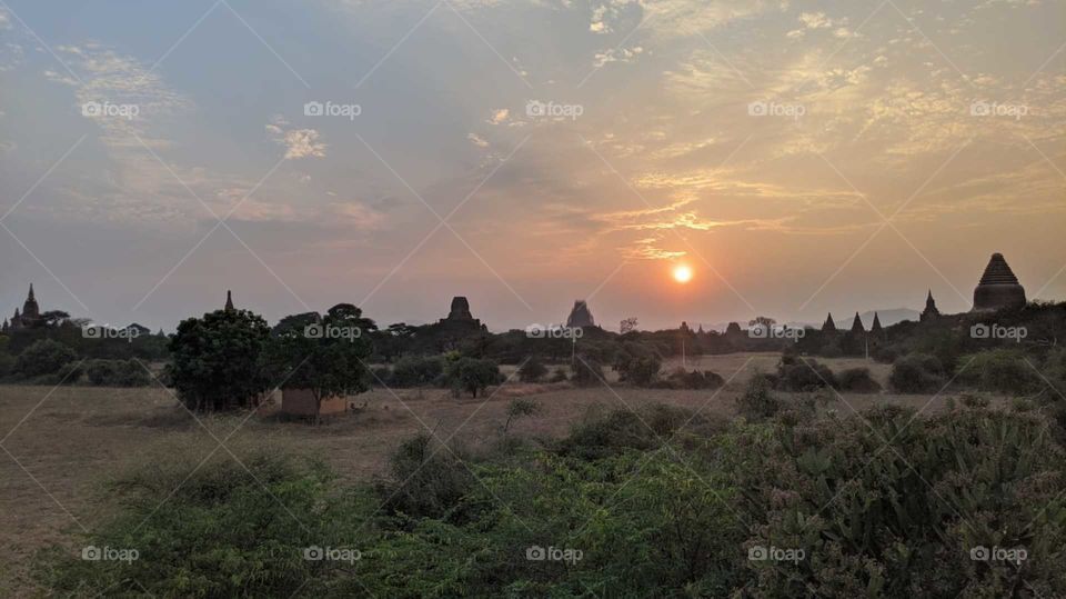 Landscape, Sunset, Dawn, Tree, Sky