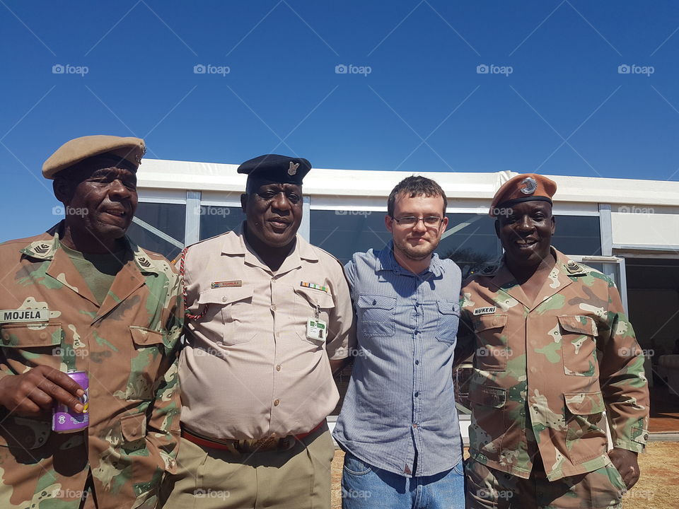 cllr Fick of Musina Local municipality with army Sargents of IT Intel and HR departments SADF
