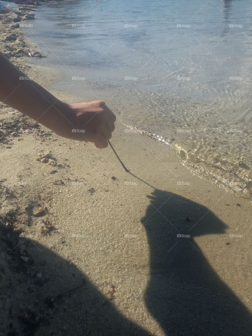 Drawing on the beach sand