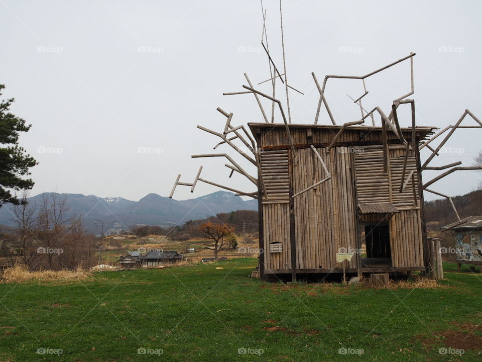 Wood, Barn, Farm, Landscape, House