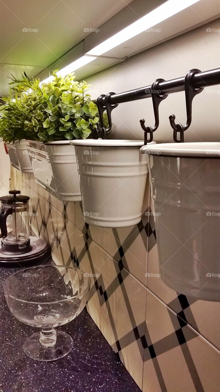 pots in the kitchen