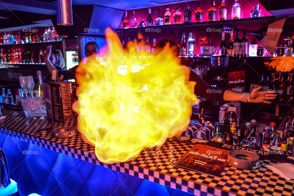 Burning cocktail