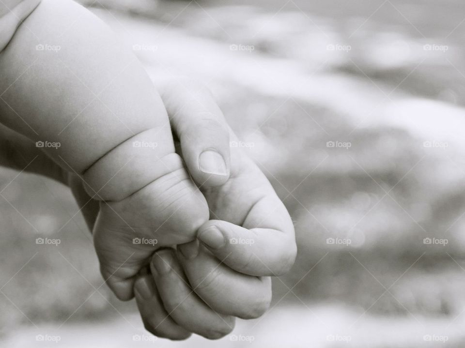 Daddy with baby foot