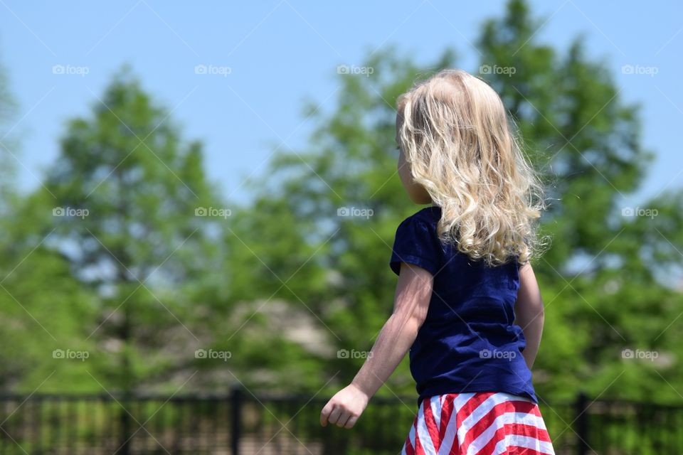 Child exploring . Walking in the park