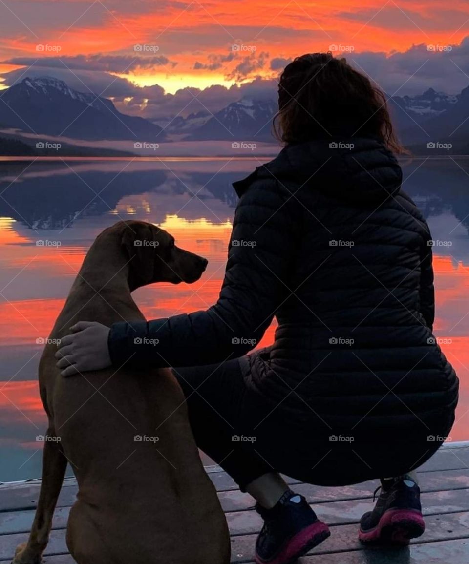 Me and my beasties watching the gorgeous Rockies sunset